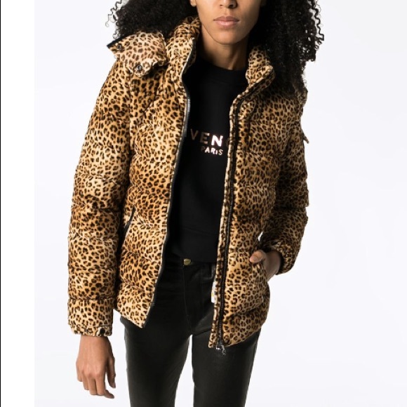 MONCLER BADY LEOPARD PRINT DOWN COAT - Picture 5 of 10